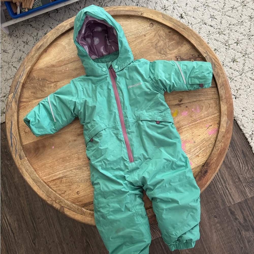 Patagonia Teal Purple Snowsuit 6-12 Months